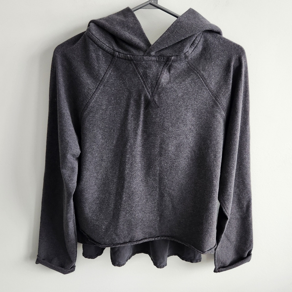 Lululemon Pull Me Over Hoodie Hooded Sweatshirt Heathered Dark Fairy Black Sz M - Picture 4 of 10
